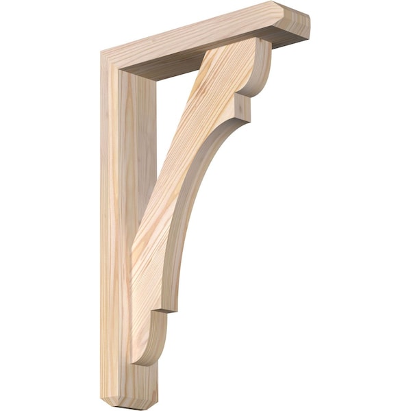 Ekena Millwork Olympic Craftsman Smooth Bracket w/ Offset Brace, Douglas Fir, 3 1/2"W x 14"D x 22"H BKT0402X14X22OLY04SDF - main
